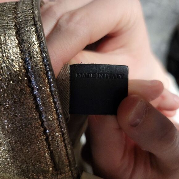 Gorgeous Lanvin Metallic Crossbody Clutch Bowling Bag Authentic - Picture 4 of 5